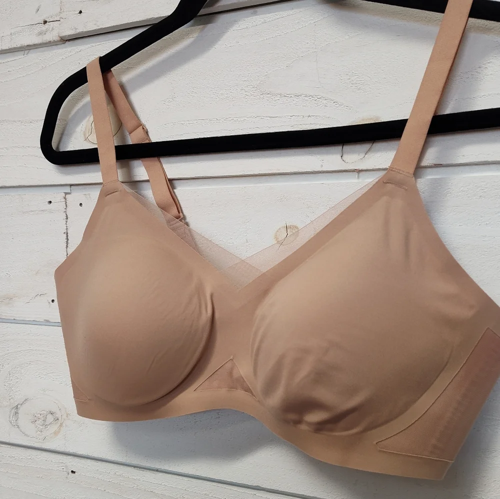 Honeylove Seamless Crossover Tan Bra Large 38 B/C - Picture 2 of 4